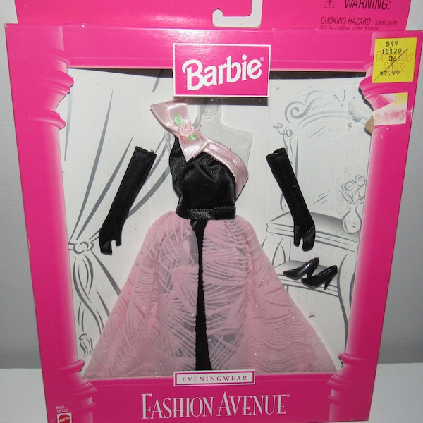 Mint In Box & NRFB Barbie "Evening Wear #18120 Fashion Avenue Ensemble Circa 1998