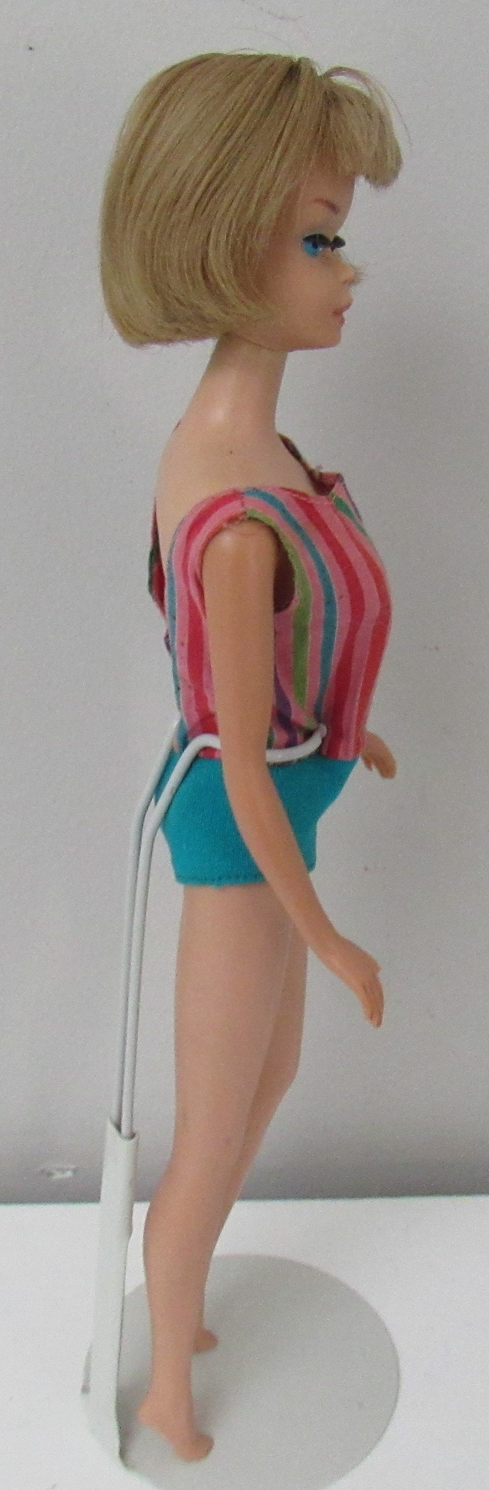 Vintage 1958 American Girl Barbie in Original Box with Stand