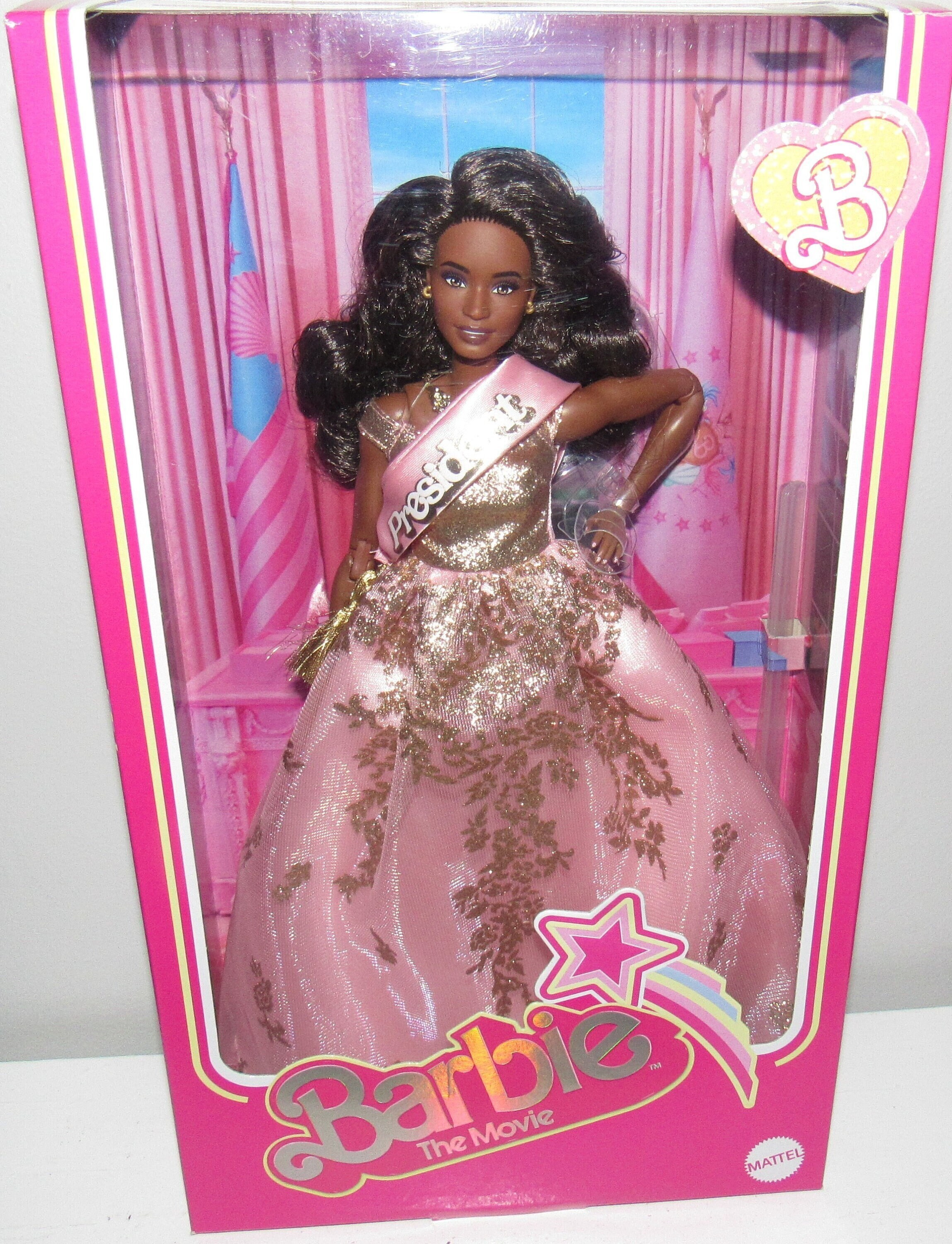 MIB NRFB Beautiful Barbie President the Movie Mattel