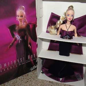 MIB NRFB Gorgeous Amethyst Aura Barbie #15522 Bob Mackie Circa 1996