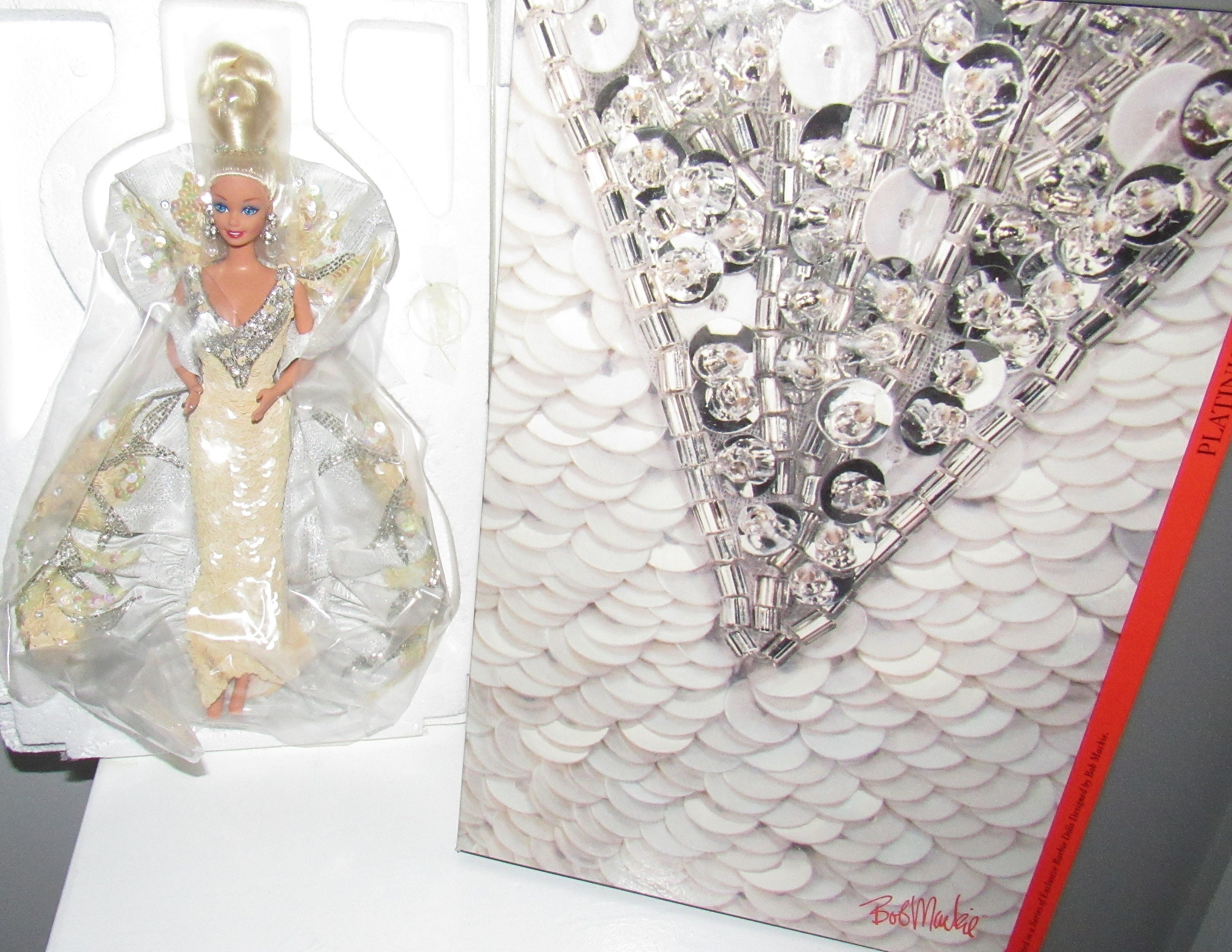 MIB NRFB Stunning Platinum Barbie #2703 by Bob Mackie Circa 1991