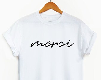 Merci Tshirt Etsy