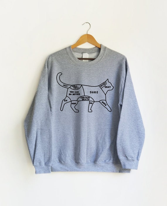 Cat Petting Guide Sweatshirt Cat Shirt Graphic Tee Cat - Etsy