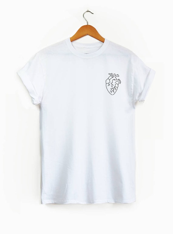 Realistic Heart Pocket Shirt Pocket Tee 