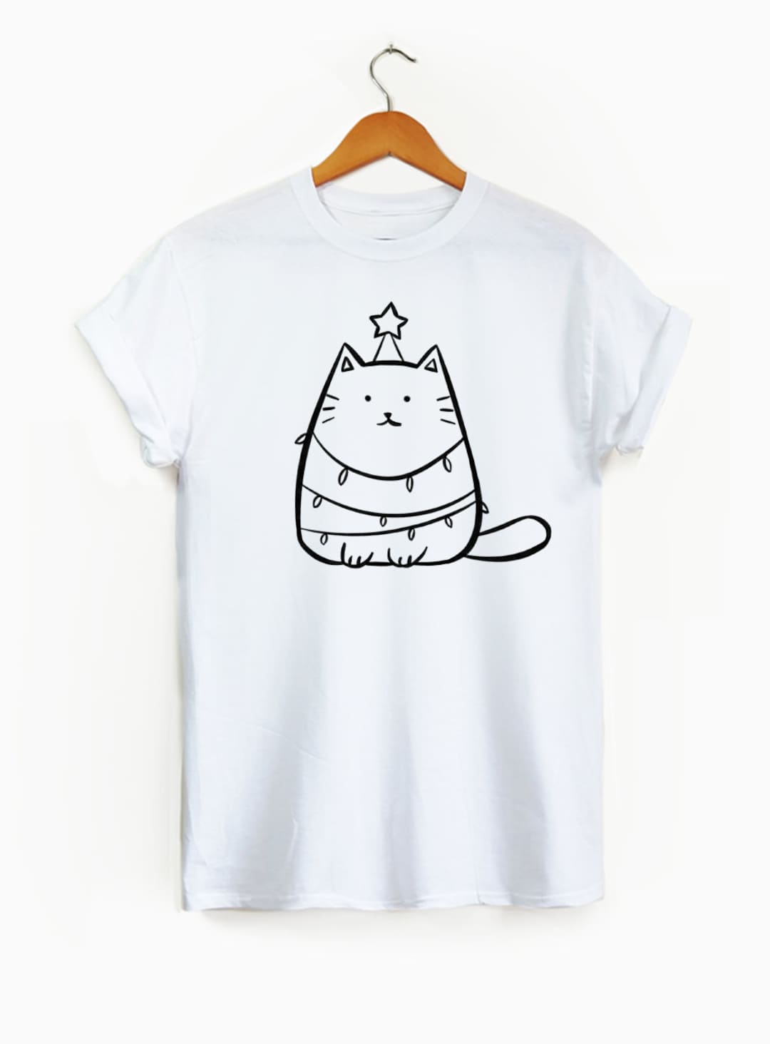 Cute Christmas Cat Graphic Tee Cute Shirt Cute Graphic Tee Etsy