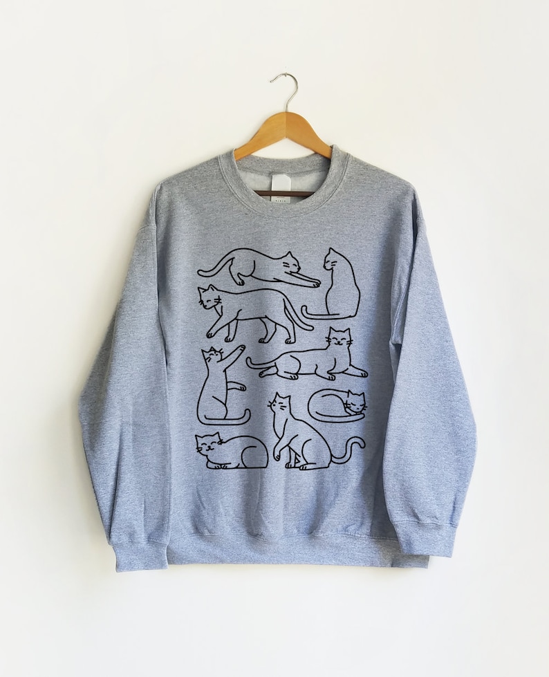 Cat Box Sweatshirt  Cat Shirt Graphic Tee Cat Mom Cat image 0