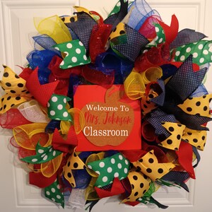 Teacher Appreciation Wreath Classroom Wreath Back to School - Etsy