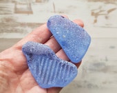 Large Cornflower Blue sea glass Japan Sea sea glass Surf-tumbled sea glass 3821