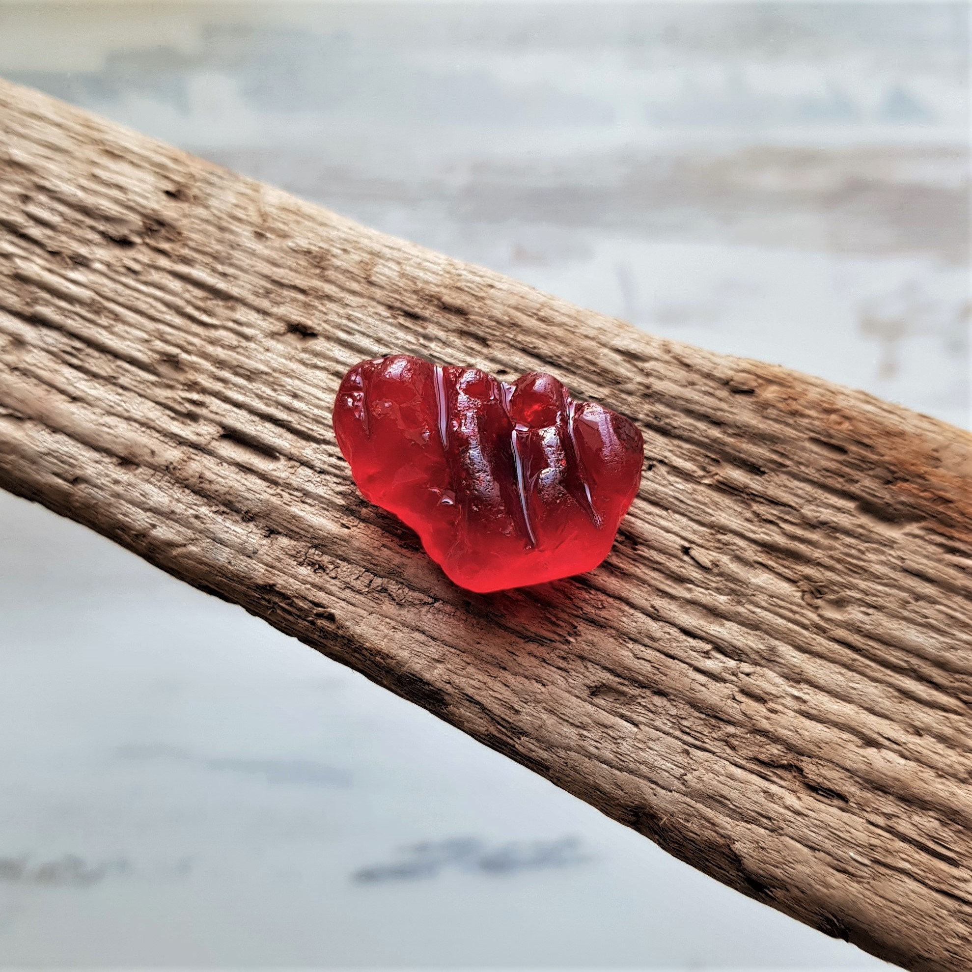 Genuine Red sea glass. Authentic sea glass. Textured red Etsy