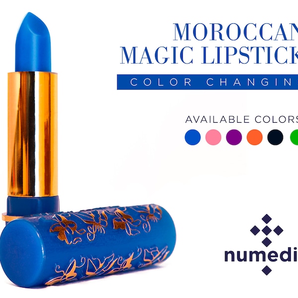 Moroccan Magic Lipstick Color Changing I Blue, Pink, Purple, Orange, Black and the original green