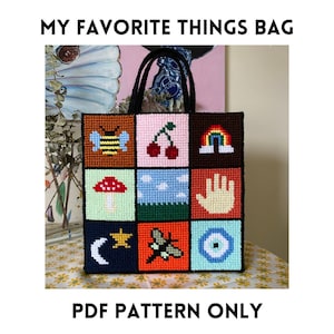 my favorite things needlepoint plastic canvas purse PDF PATTERN ONLY