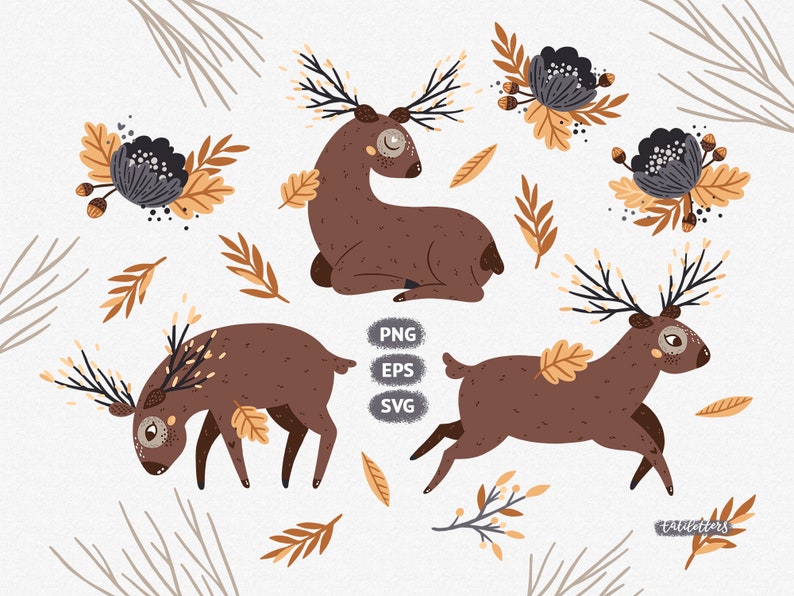 Download Woodland animals clipart Deer svg Woodland Nursery art ...