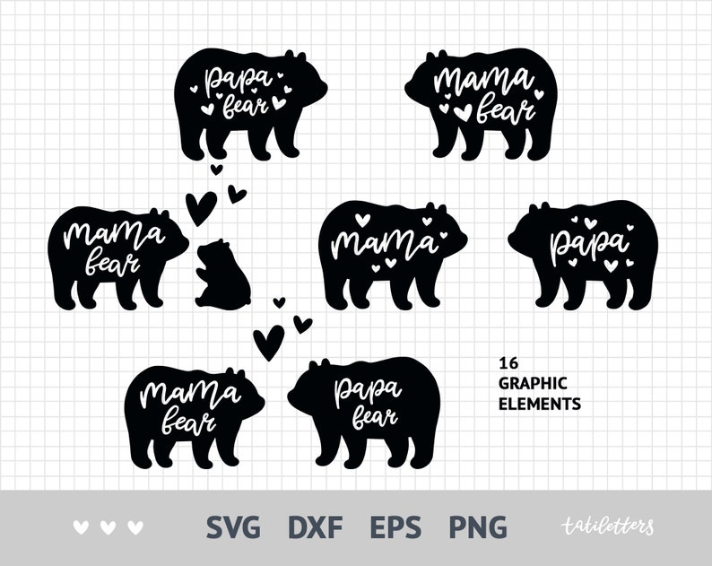 Download Bear family svg Mama bear svg files for cricut Papa bear ...