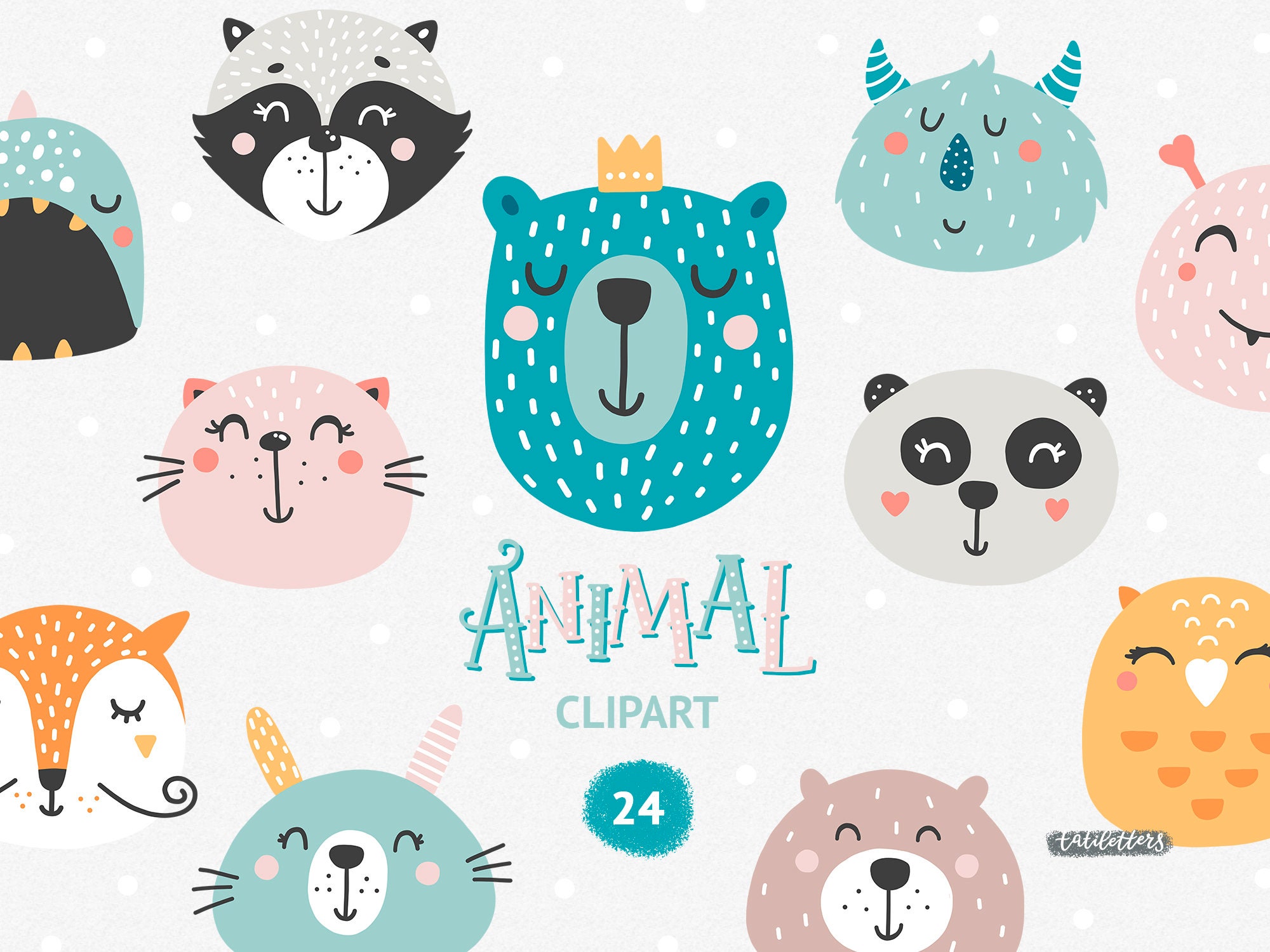 Download Cute animals svg Animal clipart set Zoo svg Bear svg Baby | Etsy