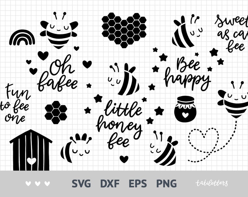Download Bee svg files for cricut Honey bee svg Bee happy svg Beehive | Etsy