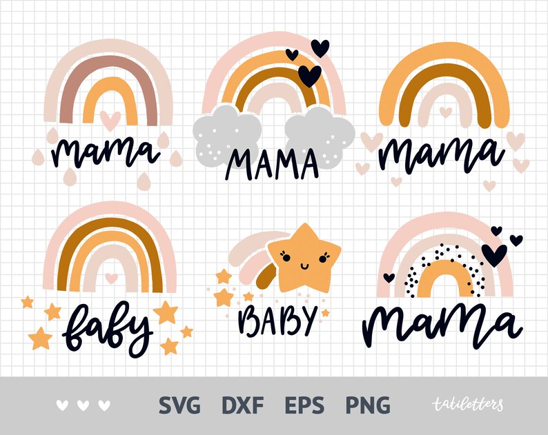 Download Rainbow mama svg Rainbow baby svg files for cricut Mothers ...