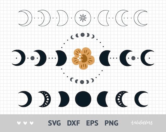 Download Moon Phases Clipart Svg Files For Cricut