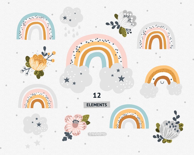 Download Rainbow svg file for cricut Rainbow clipart bundle Rainbow ...