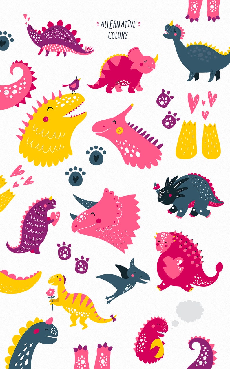 Download Dinosaur clipart Dinosaur digital paper Vector seamless | Etsy