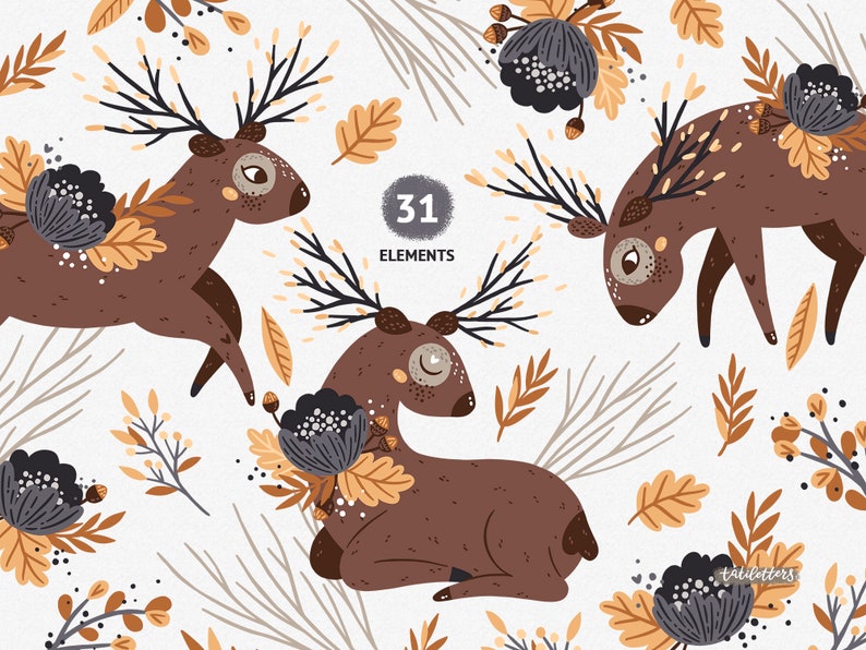 Download Woodland animals clipart Deer svg Woodland Nursery art ...
