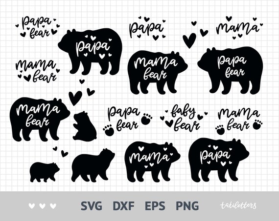Download Bear Family Svg Mama Bear Svg Files For Cricut Papa Bear Svg Etsy