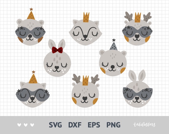 Download Woodland Animal Face Svg Files For Cricut Bear Svg Deer Etsy PSD Mockup Templates