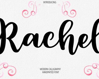 Digital font Calligraphy Handwritten Script Wedding Watercolor Instant Download fonts Rachel