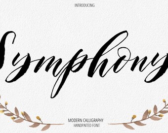 Digital font Calligraphy Handwritten Script Wedding Watercolor Instant Download fonts Symphony