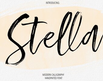 Digital font Calligraphy Handwritten Script Wedding Watercolor Instant Download fonts Stella