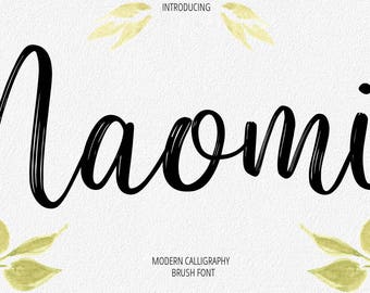 Digital font Calligraphy Handwritten Script Wedding Watercolor Instant Download fonts Naomi