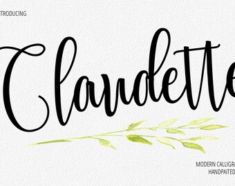 Digital font Calligraphy Handwritten Script Wedding Watercolor Instant Download fonts Claudette