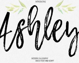 Digital font Calligraphy Handwritten Script Wedding Watercolor Instant Download fonts Ashley
