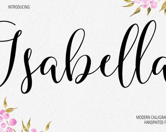 Digital font Calligraphy Handwritten Script Wedding Watercolor Instant Download fonts Isabella