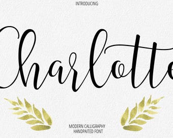 Digital font Calligraphy Handwritten Script Wedding Watercolor Instant Download fonts Charlotte