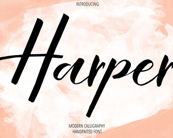 Digital font Calligraphy Handwritten Script Wedding Watercolor Instant Download fonts Harper