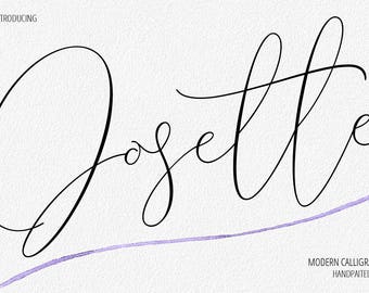 Digital font Calligraphy Handwritten Script Wedding Watercolor Instant Download fonts Josette