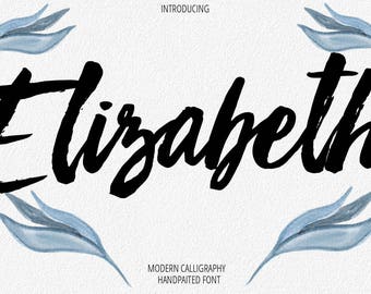 Digital font Calligraphy Handwritten Script Wedding Watercolor Instant Download fonts Elizabeth