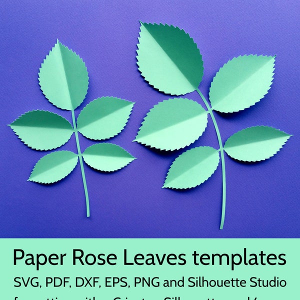 Rose Leaf Template Etsy Rose Leaf Template Etsy