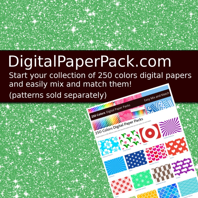 Glitter Digital Paper Pack, 250 Colors Digital Glitter Texture Sparkle Scrapbooking Paper Download, Rainbow Glitter Digital Papers Pack image 4