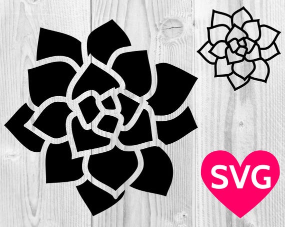Succulent Svg File Succulent Clipart Succulent Dxf Etsy