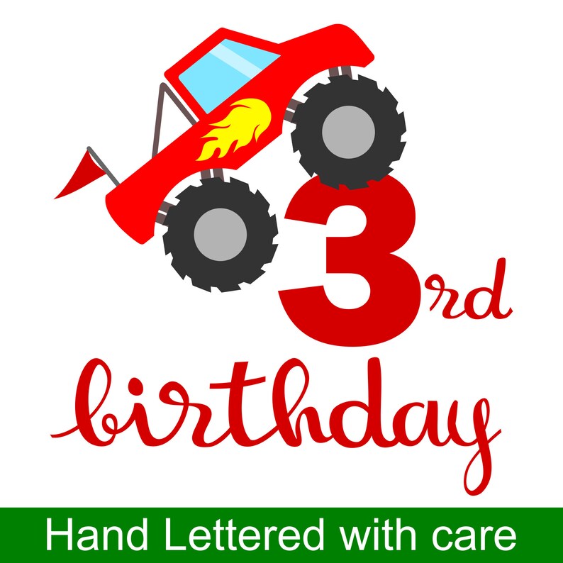 Download 3rd Birthday Boy SVG File Monster Truck Birthday SVG | Etsy