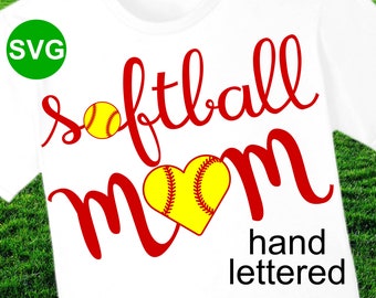 Softball Mom SVG File and Printable Clipart to make a Softball Mom shirt or gift to wear during the game to cheer the team!