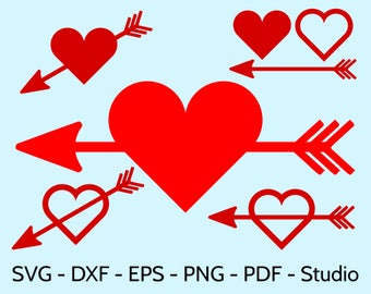 SVG Arrows With Hearts clipart for Valentine's Day