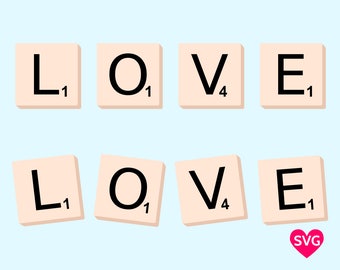 Spell out your Love with this Love with Scrabble Letter Tiles SVG design