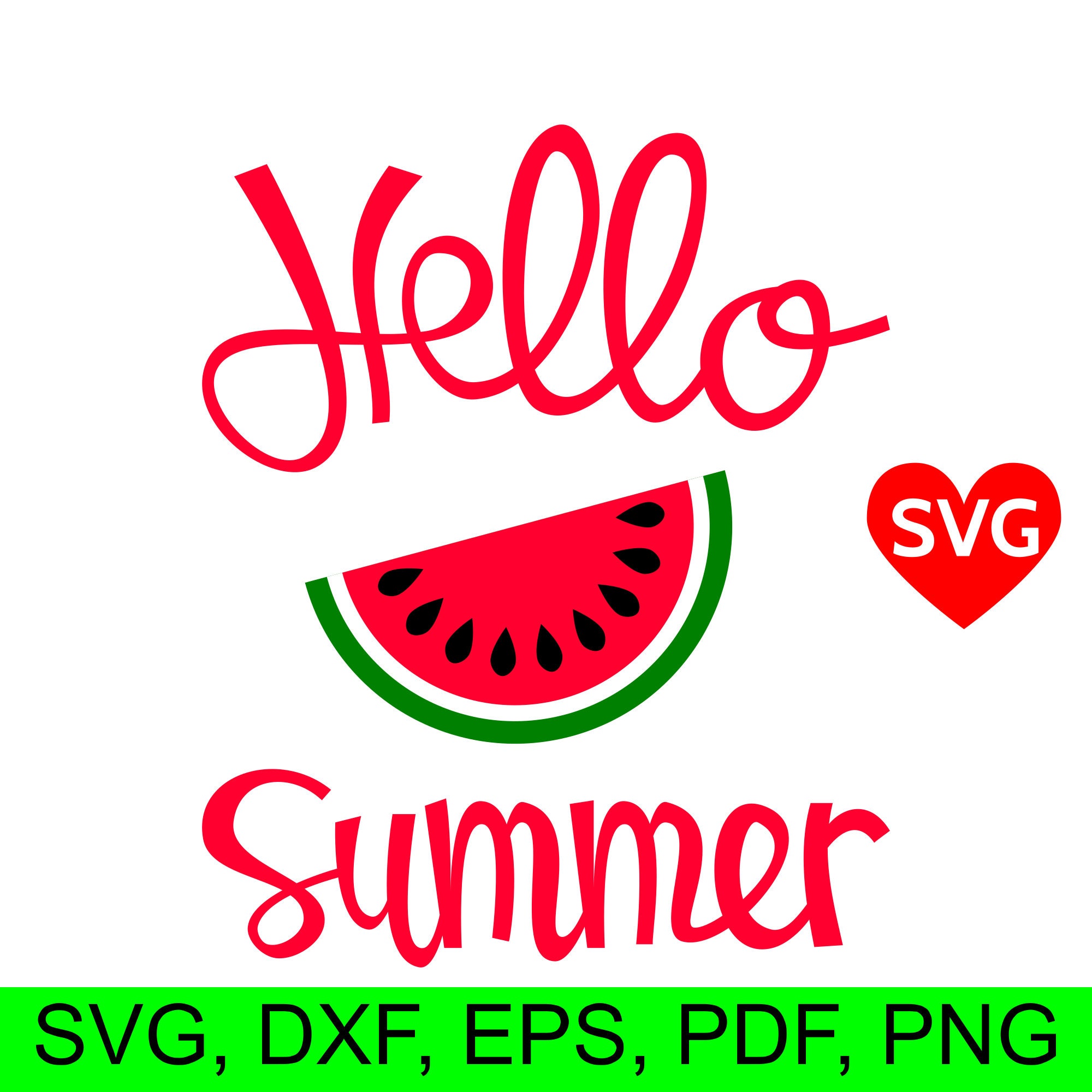 Download Hello Summer with Watermelon SVG file for Cricut and ...