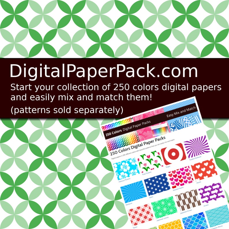 Japanese Diamonds Digital Paper Pack, Rainbow Colors Traditional Japanese Shippou Geometric Pattern, Geometric Digital Papers Circles image 4