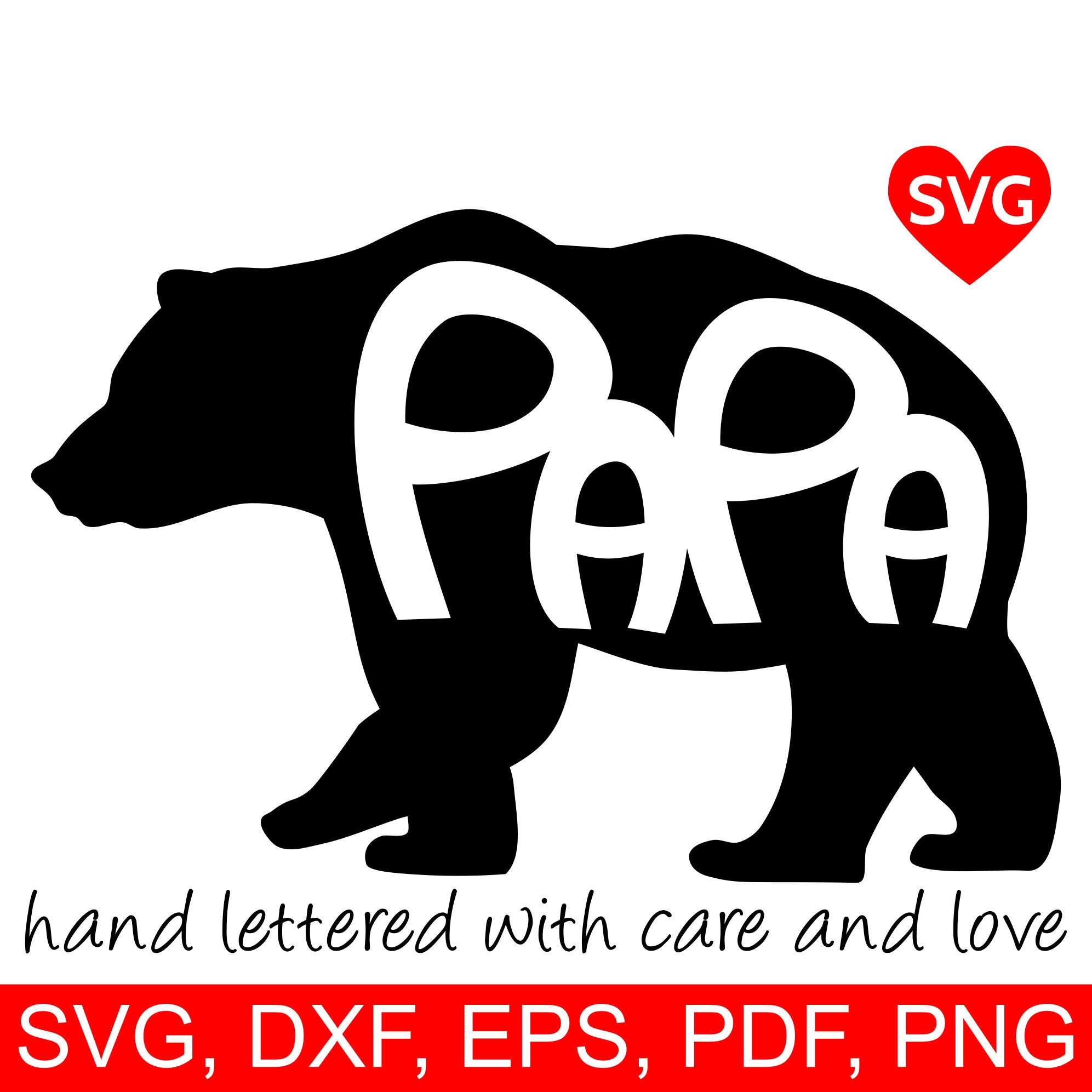 Download Papa Bear SVG Files for Cricut and printable clipart to make Papa Bear shirts, hats, mugs, vinyl ...
