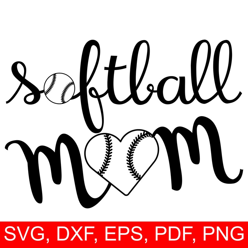 Download Softball Mom SVG File Softball Mom Heart SVG Softball Mom | Etsy