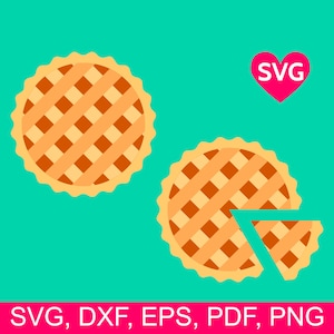 Pliki SVG Apple Pie dla Cricut i Silhouette, Apple Pie Slice SVG, Clipart Homemade Apple Pie, Projekt Baked Apple Pie, Apple Pie DXF, pdf