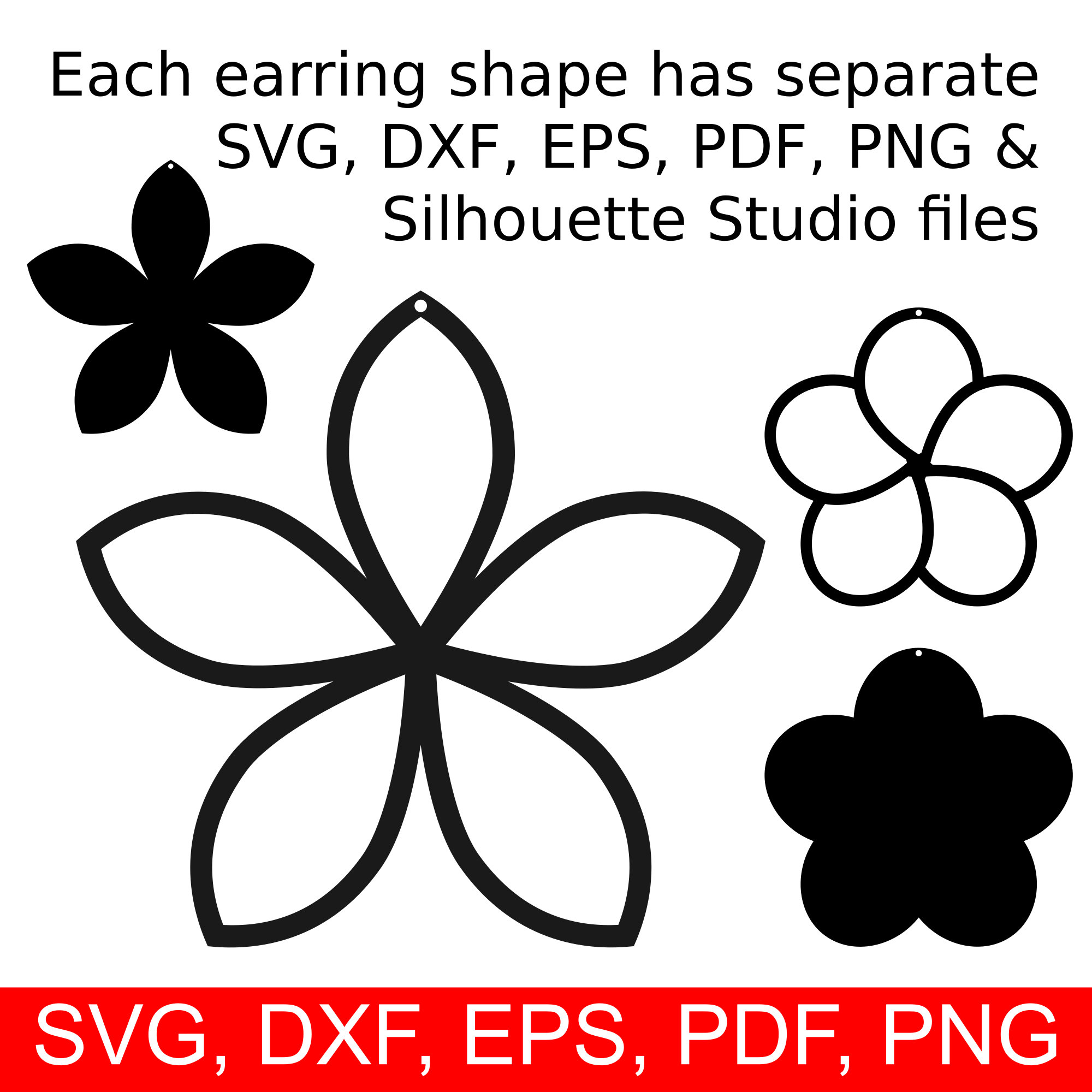 Download Plumeria Earrings SVG files, Silhouette and Cricut ...